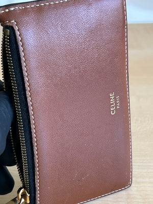 Porte-cartes Céline Triomphe zippé — vue 8 | Le Comptoir Vintage
