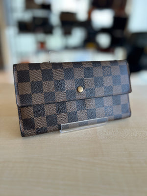 Louis Vuitton Portefeuille Sarah Damier Ebène authentifié — Le comptoir vintage