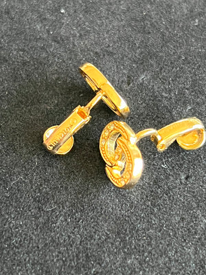 Christian Dior Boucles d'oreilles clip logo CD strass — vue 2 | Le comptoir vintage