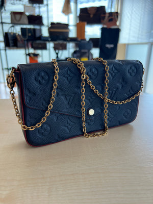 Louis Vuitton Pochette Félicie Monogram Empreinte Marine Rouge — vue 2 | Le comptoir vintage