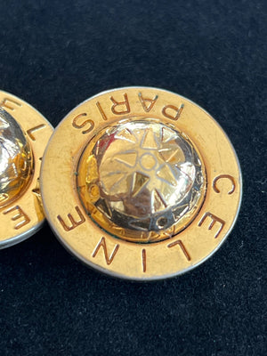 Boucles d'oreilles Céline Paris clips logo — vue 9 | Le Comptoir Vintage