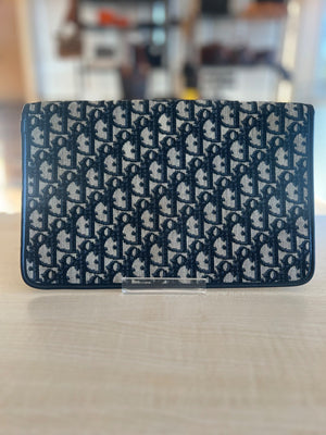 Dior Pochette Oblique Trotter en toile monogram et cuir — vue 3 | Le comptoir vintage