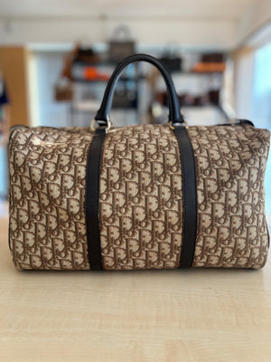 Dior Sac Boston Vintage Toile Oblique Trotter Monogram — vue 2 | Le comptoir vintage