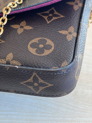 Louis Vuitton Pochette Félicie toile Monogram et doublure fuchsia — vue 6 | Le comptoir vintage