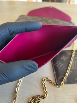 Louis Vuitton Pochette Félicie toile Monogram et doublure fuchsia — vue 16 | Le comptoir vintage