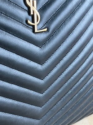 Yves Saint Laurent Pochette porte-documents Monogram cuir matelassé noir — vue 6 | Le comptoir vintage