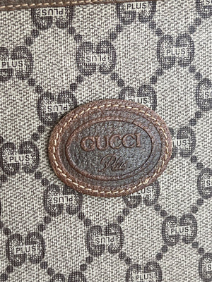 Gucci Pochette zippée vintage Gucci Plus toile enduite GG beige et marron — vue 5 | Le comptoir vintage