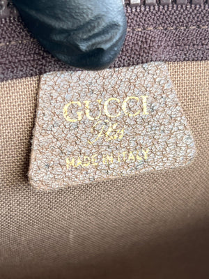Gucci Pochette zippée vintage Gucci Plus toile enduite GG beige et marron — vue 9 | Le comptoir vintage