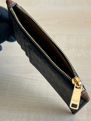Porte-cartes Céline Triomphe zippé — vue 7 | Le Comptoir Vintage