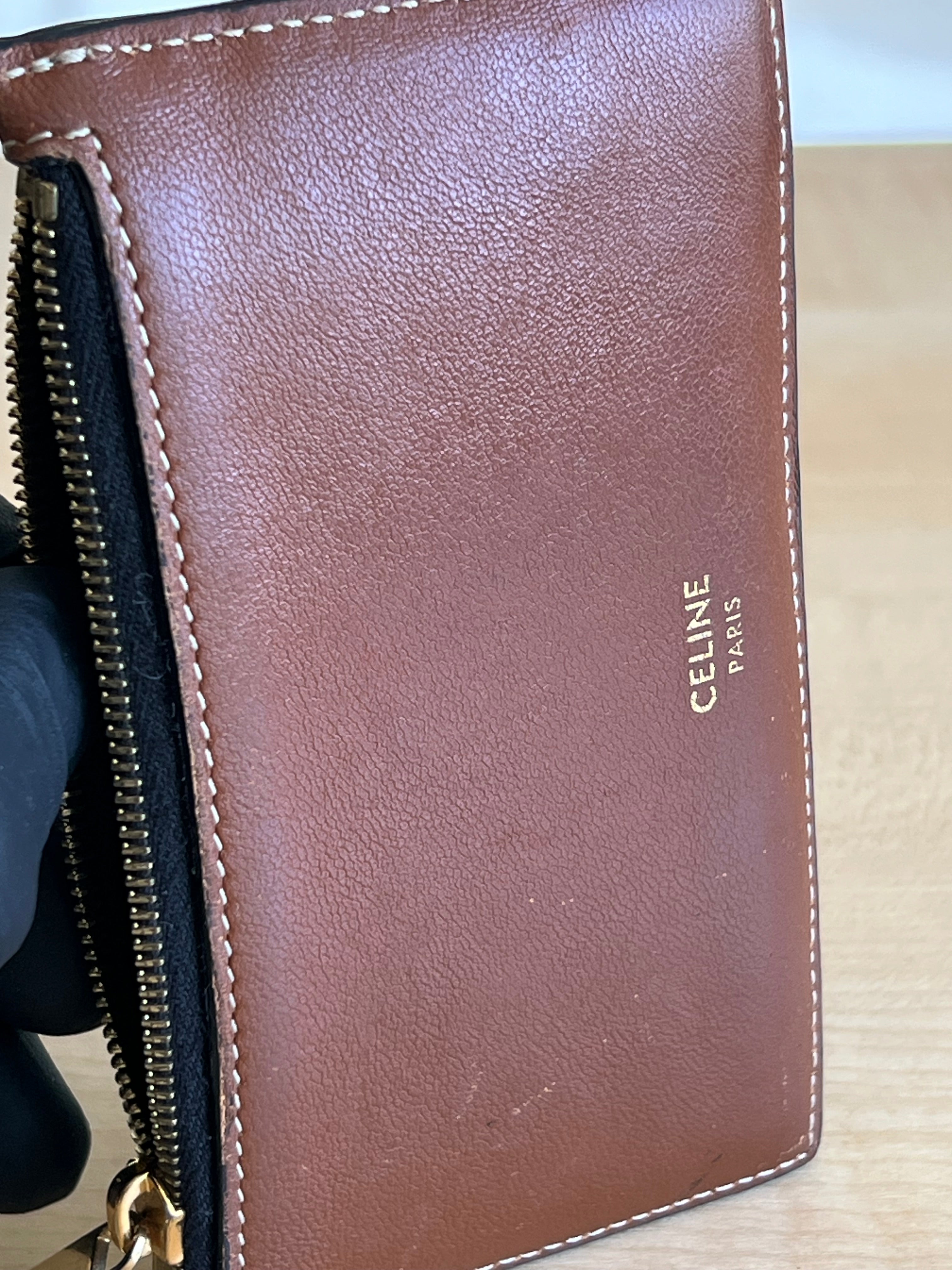Porte-cartes Céline Triomphe zippé — vue 8 | Le Comptoir Vintage
