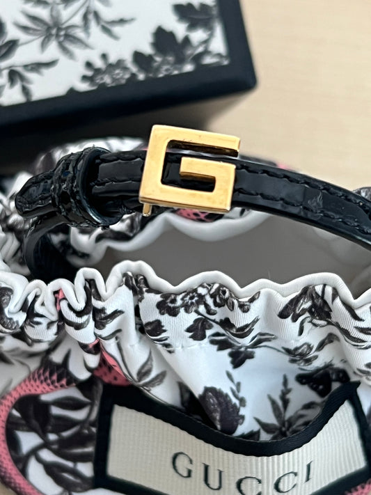 Bracelet jonc Gucci cuir vernis authentifié — Le Comptoir Vintage