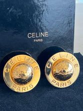 Boucles d'oreilles Céline clip dôme authentifié — Le Comptoir Vintage