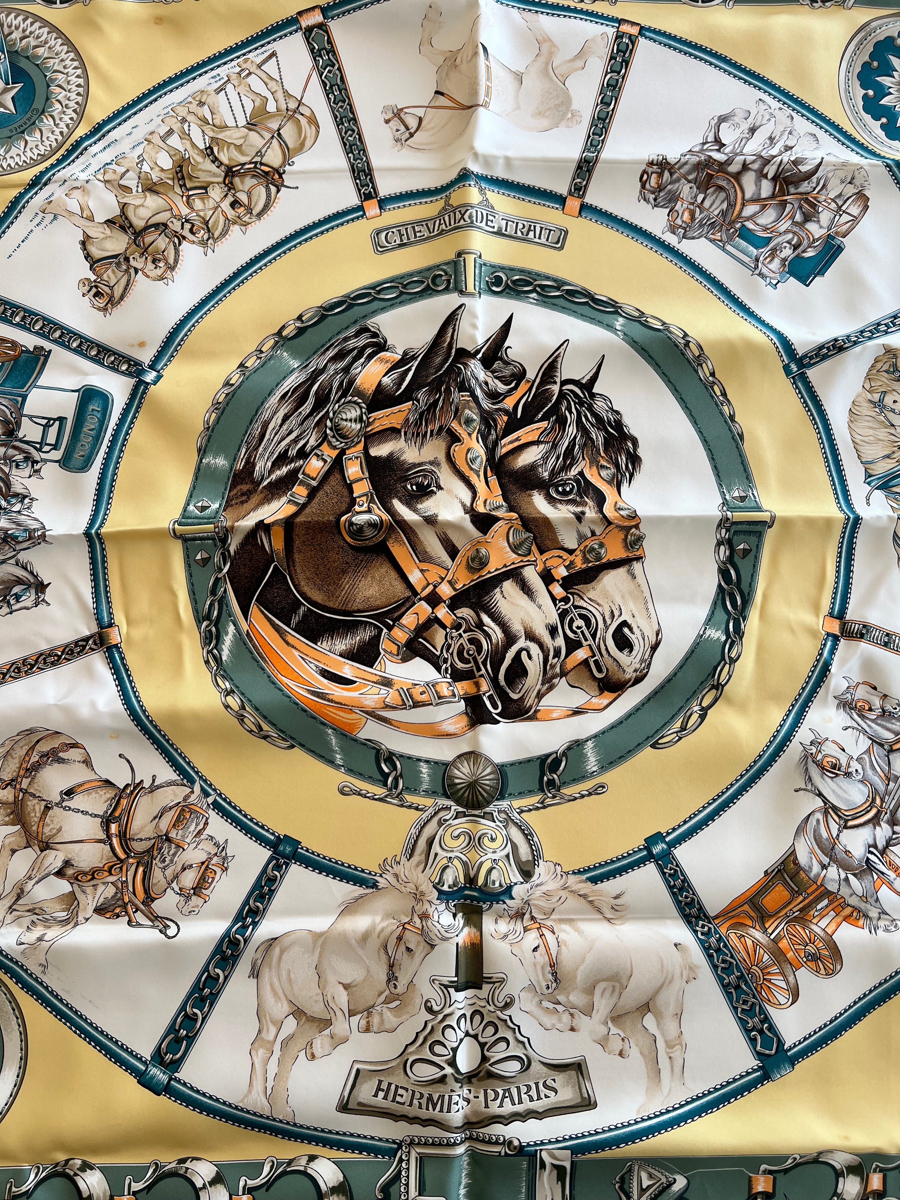 Hermès Chevaux de Trait silk scarf 90 cm | LCV