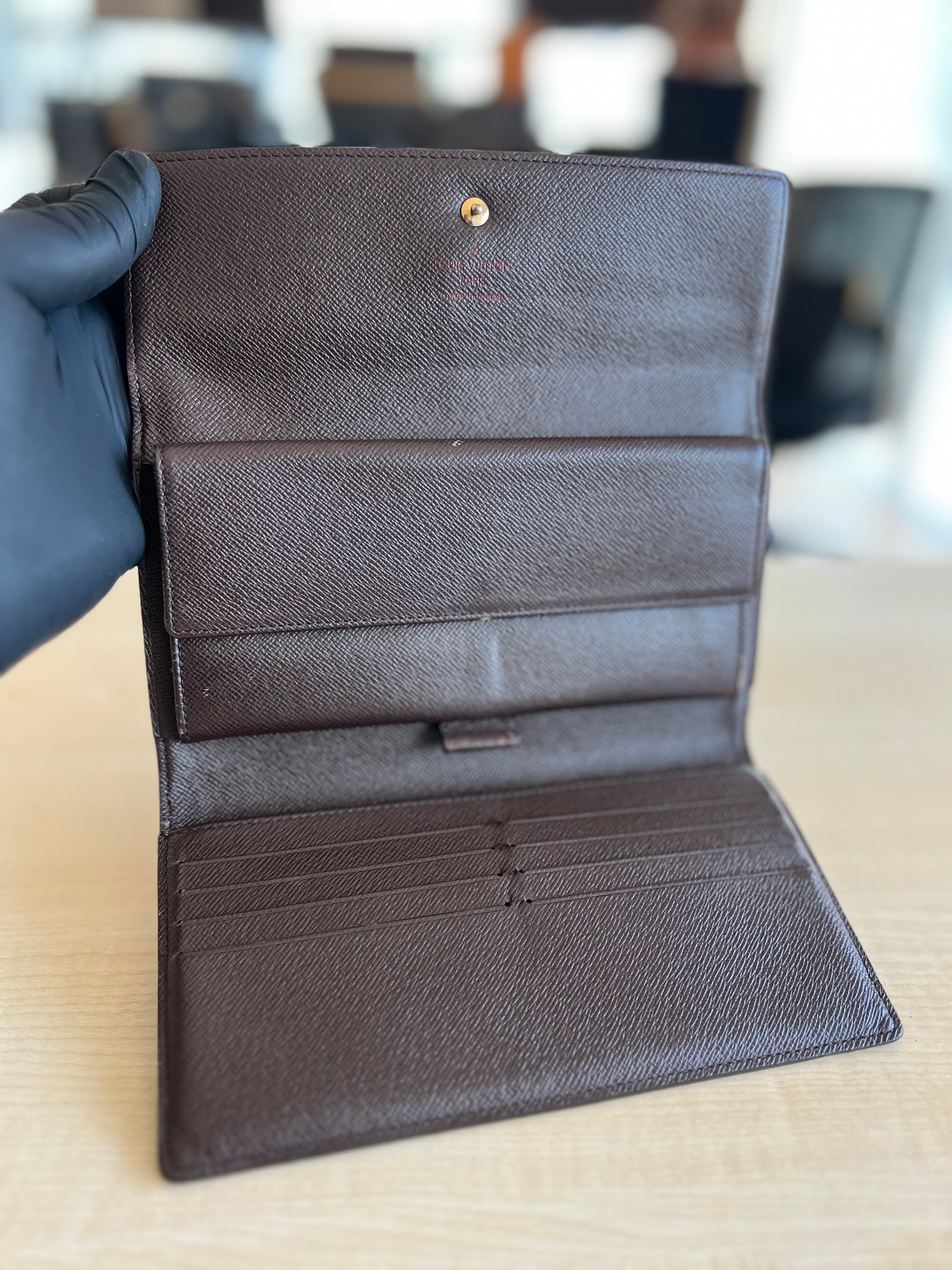 Louis Vuitton Portefeuille Sarah Damier Ebène — vue 3 | Le comptoir vintage