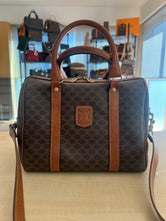 Sac Céline Mini Boston 25 en toile Macadam Triomphe authentifié — Le Comptoir Vintage