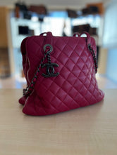 Sac cabas Chanel matelassé cuir rouge authentifié — Le Comptoir Vintage