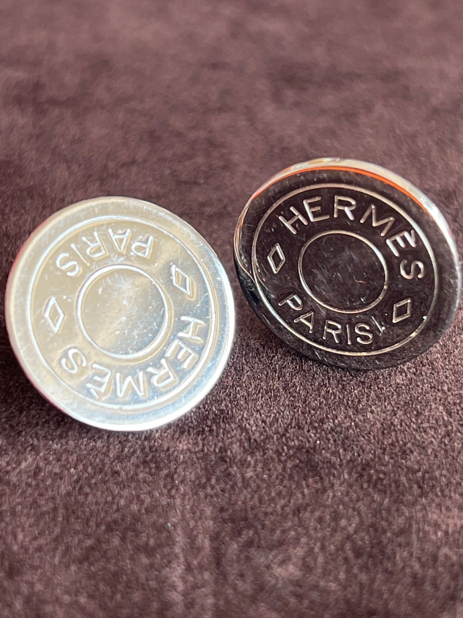Hermès Boucles d'oreilles clips Serie Palladium — vue 6 | Le comptoir vintage