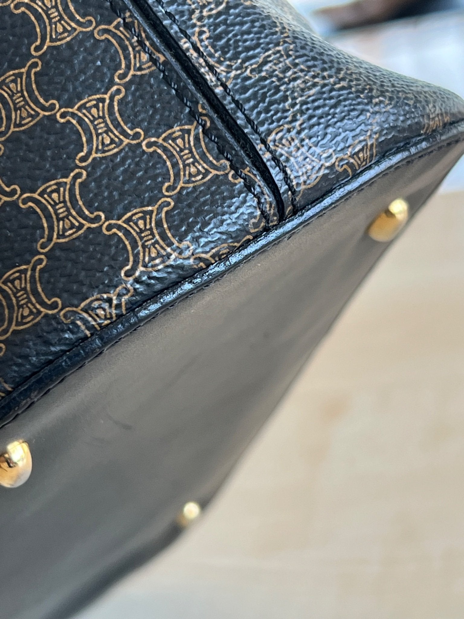 Celine Sac Bugatti Boston Macadam — vue 8 | Le comptoir vintage