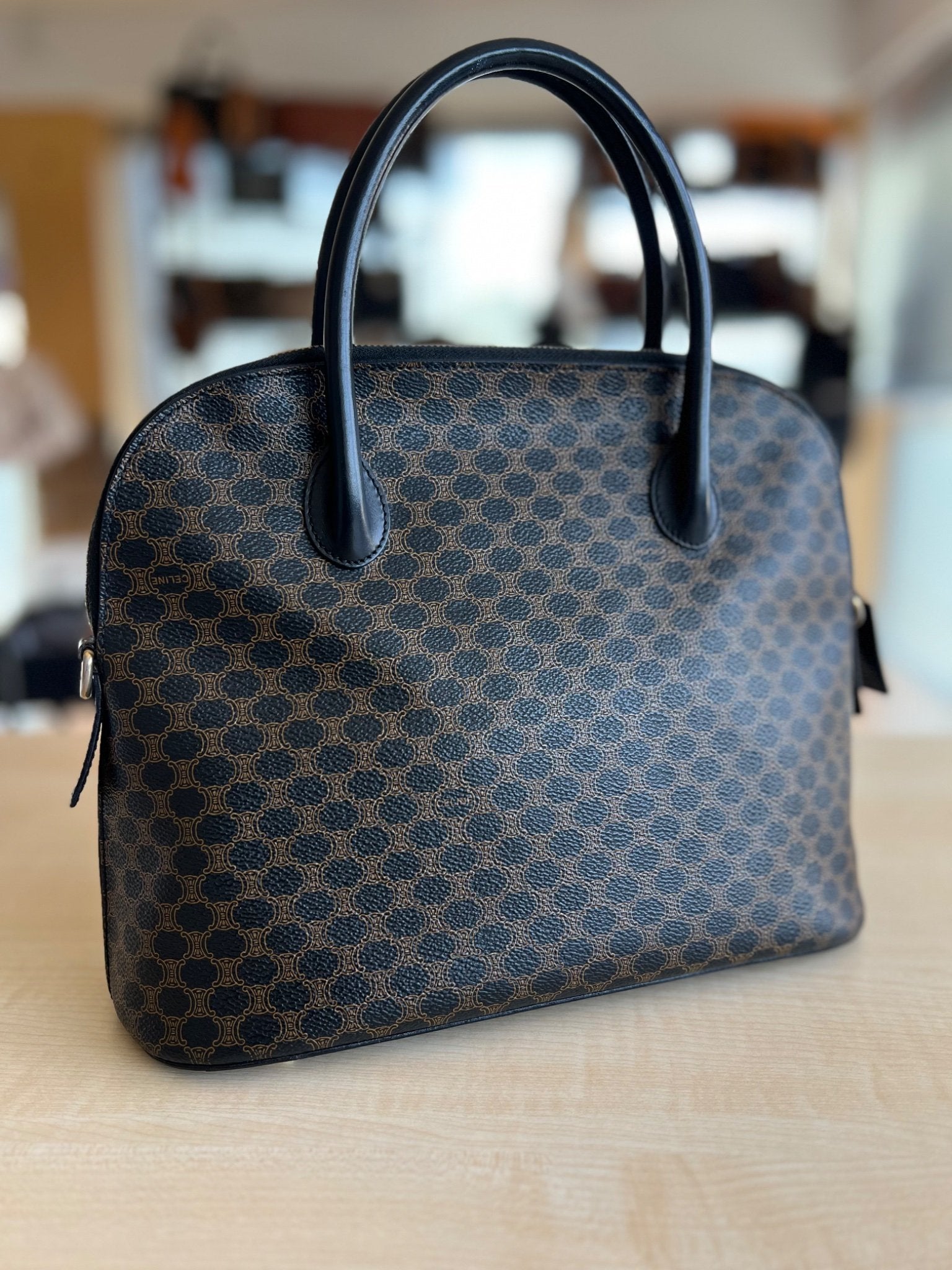Celine Sac Bugatti Boston Macadam — vue 9 | Le comptoir vintage