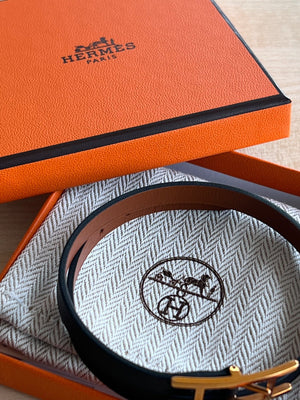 Hermès Ceinture réversible fine boucle H — vue 2 | Le comptoir vintage