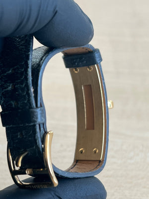 Hermès Bracelet Kelly cuir noir et métal doré — vue 4 | Le comptoir vintage