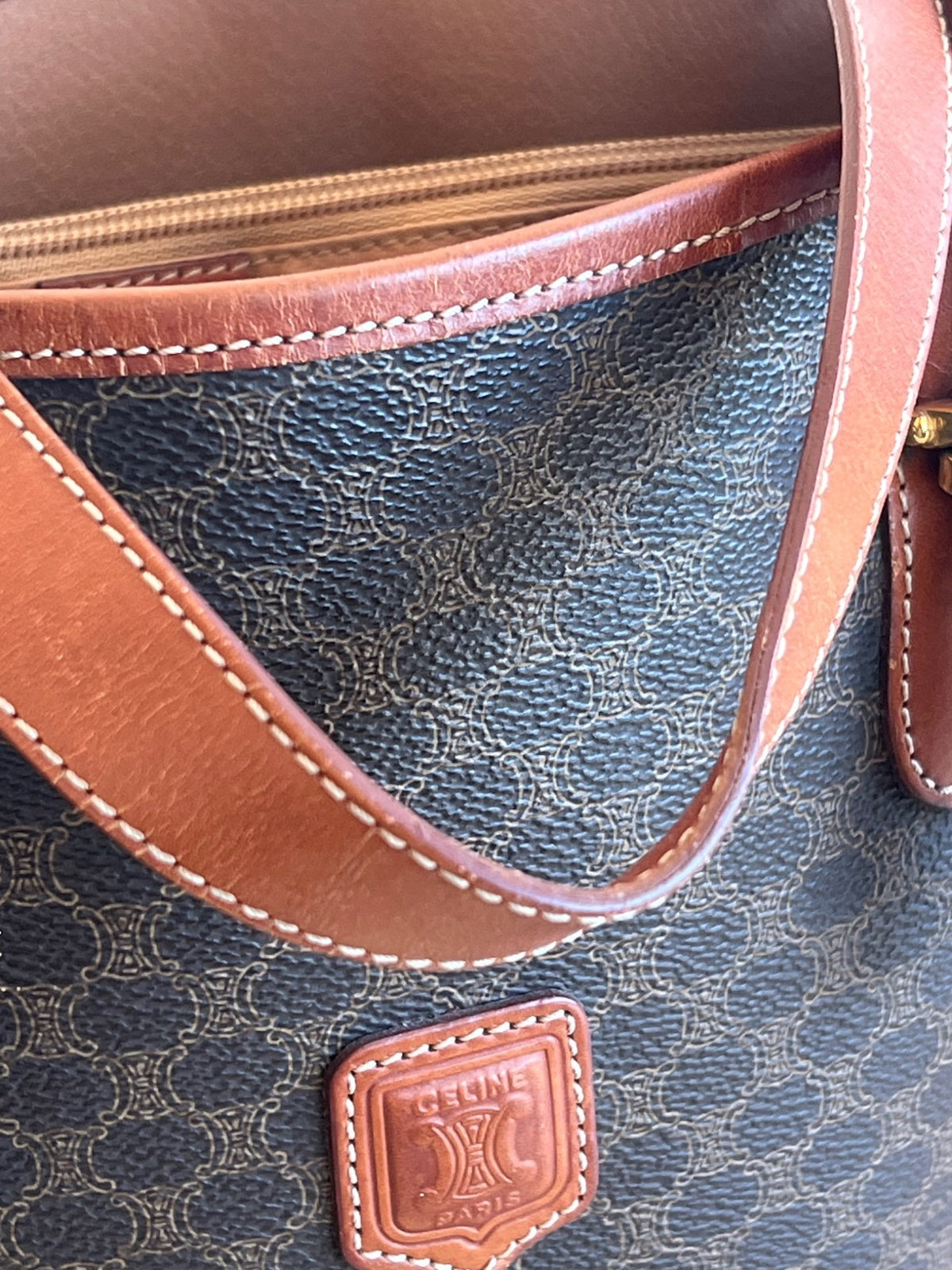 Céline Sac Seau Cabas Macadam Triomphe — vue 7 | Le comptoir vintage
