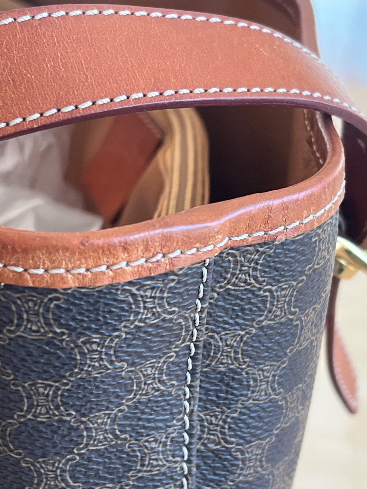 Céline Sac Seau Cabas Macadam Triomphe — vue 9 | Le comptoir vintage