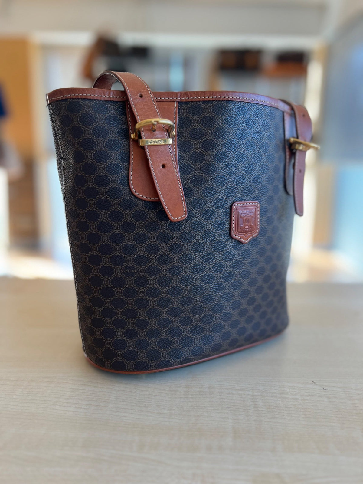 Céline Sac Seau Cabas Macadam Triomphe — vue 19 | Le comptoir vintage