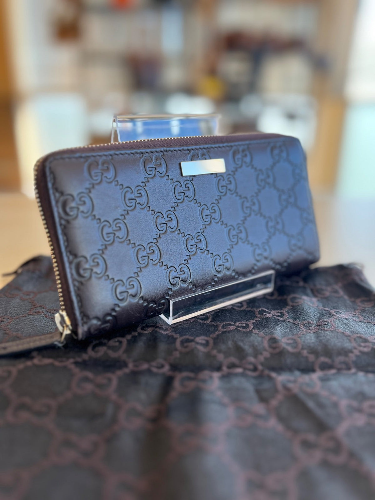 Gucci Portefeuille long zippé Guccissima — vue 2 | Le comptoir vintage