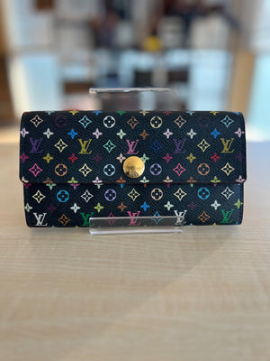 Louis Vuitton Portefeuille Sarah Monogram Murakami Noir avec chaîne amovible — vue 6 | Le comptoir vintage
