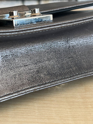 Christian Dior Sac Miss Dior Promenade Pouch en cuir métallisé argenté — vue 9 | Le comptoir vintage