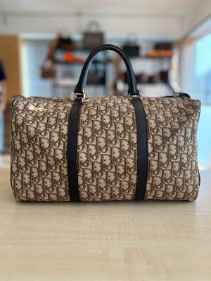 Dior Sac Boston Vintage Toile Oblique Trotter Monogram authentifié — Le comptoir vintage