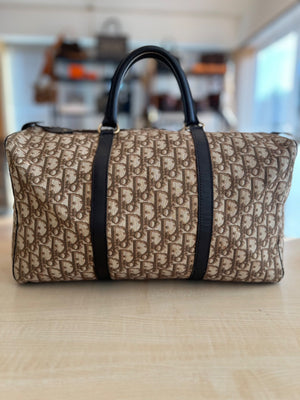 Dior Sac Boston Vintage Toile Oblique Trotter Monogram — vue 3 | Le comptoir vintage