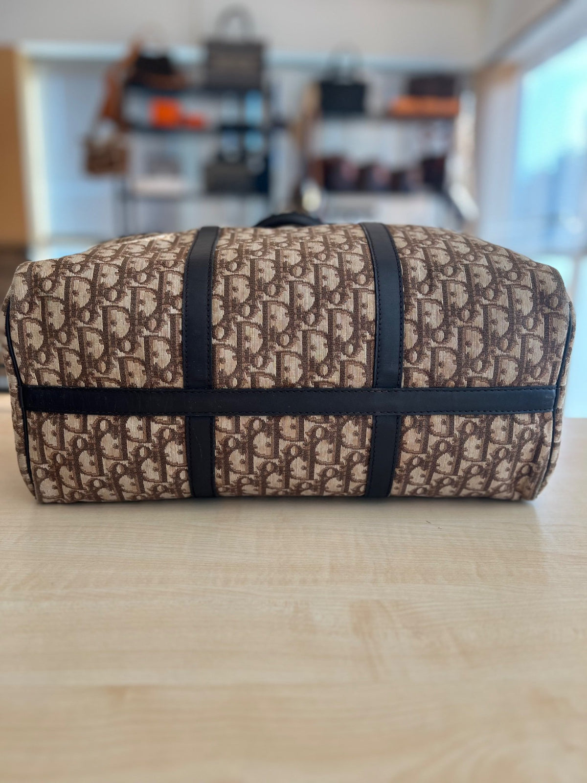 Dior Sac Boston Vintage Toile Oblique Trotter Monogram — vue 6 | Le comptoir vintage