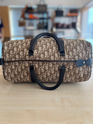 Dior Sac Boston Vintage Toile Oblique Trotter Monogram — vue 7 | Le comptoir vintage