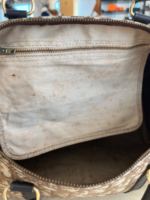 Dior Sac Boston Vintage Toile Oblique Trotter Monogram — vue 14 | Le comptoir vintage