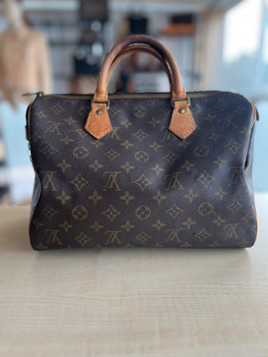 Louis Vuitton Sac Speedy 30 en toile enduite Monogram et cuir naturel — vue 3 | Le comptoir vintage
