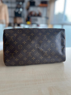 Louis Vuitton Sac Speedy 30 en toile enduite Monogram et cuir naturel — vue 6 | Le comptoir vintage