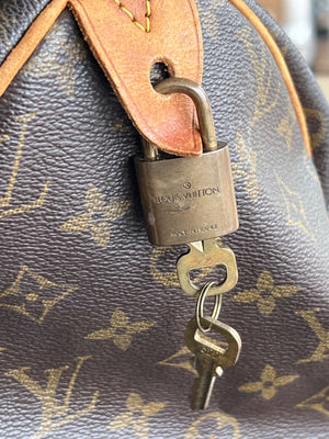 Louis Vuitton Sac Speedy 30 en toile enduite Monogram et cuir naturel — vue 7 | Le comptoir vintage