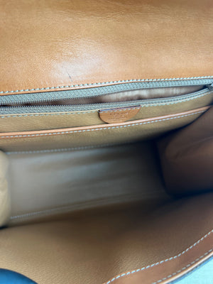 Celine Sac à main à rabat toile Macadam marron et cuir cognac — vue 12 | Le comptoir vintage