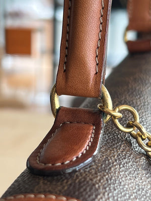 Celine Sac à main à rabat toile Macadam marron et cuir cognac — vue 14 | Le comptoir vintage