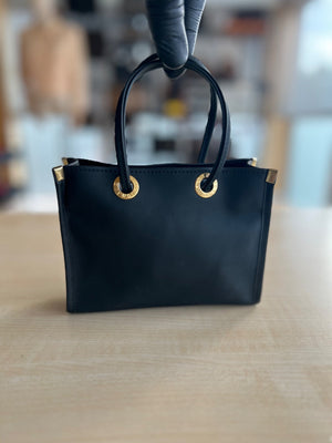 Fendi Mini sac cabas à anses noire et vernis — vue 2 | Le comptoir vintage