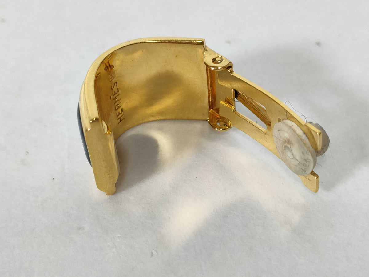 Boucles d'oreilles Hermès plaquée or — vue 6 | Le comptoir vintage