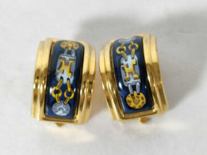 Boucles d'oreilles Hermès plaquée or authentifiée — Le comptoir vintage