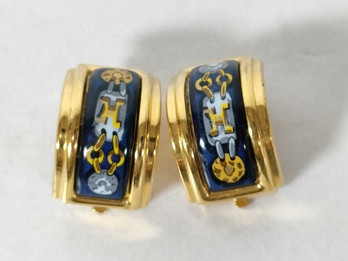 Boucles d'oreilles Hermès plaquée or authentifiée — Le comptoir vintage